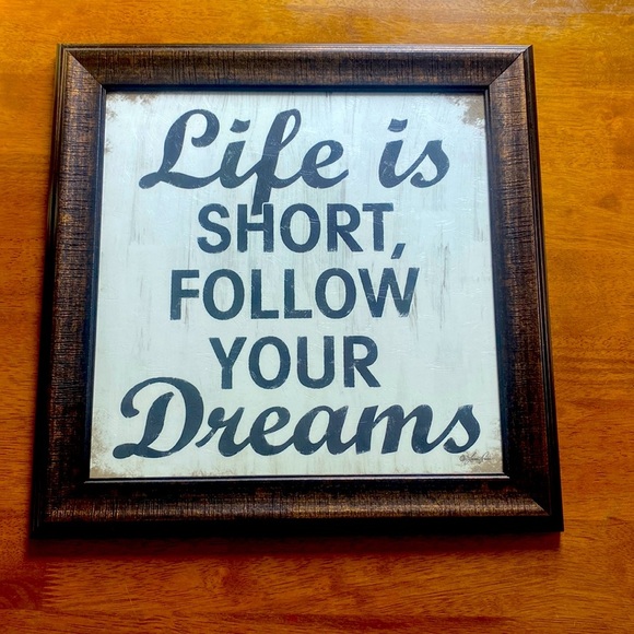 15x15 Life is short follow your dreams wall decor - Picture 1 of 5